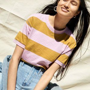 NWOT Madewell Everyday Retro Stripe Crop Tee